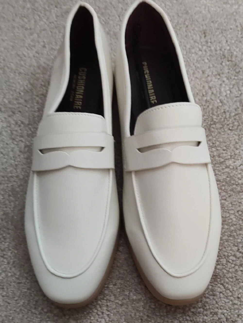Women’s Cream Penny Loafers - Cushioned Flats